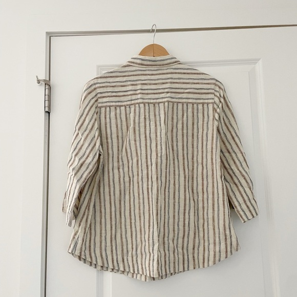 Poetry Striped Linen Cotton Top Lagenlook Oversized - Picture 2 of 6